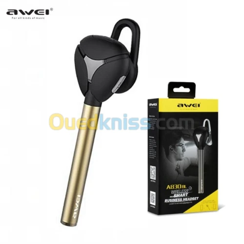 Ecouteur Bluetooth sans-fil AWEI A830BL avec microphone - Gold
