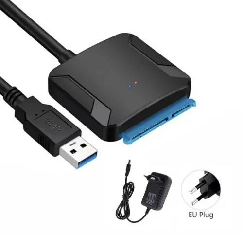 Adaptateur SATA vers USB 3.0 avec Alimentation 12V (Pour SSD/HDD 2.5" et 3.5")