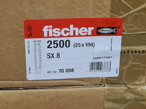 Cheville à expansion en nylon 6,8,12mm - FISCHER SX 6/8/12 (Germany)