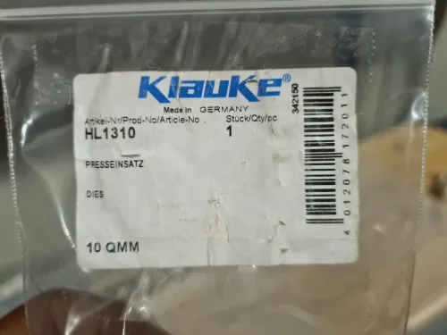 KLAUKE - Inserts hexagonal type C 12 tonne pour cosse électrique (Germany)