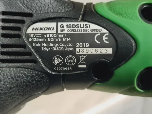Meuleuse sans fil 125mm 18V - HIKOKI G 18DSL (SOLO-2019)