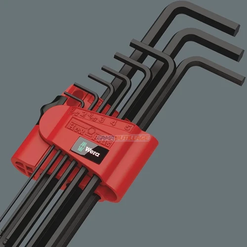 WERA 950 L/9 BM N - Jeu clé Allen longue original 9 pcs (Germany)