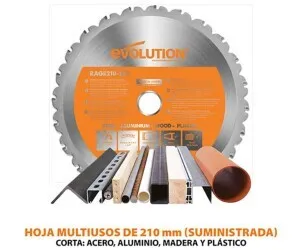 Scie à onglet radiale 210mm 1500W lame TCT coupe tout - ÉVOLUTION R210SMS