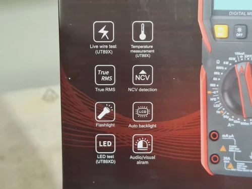 UNI-T UT89X - Multimètre numérique True RMS, test NCV, température, LED (ISO9001)