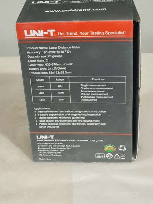UNI-T LM - Télémètre laser intérieur / extérieur 40/60/80/100m (RoHS)