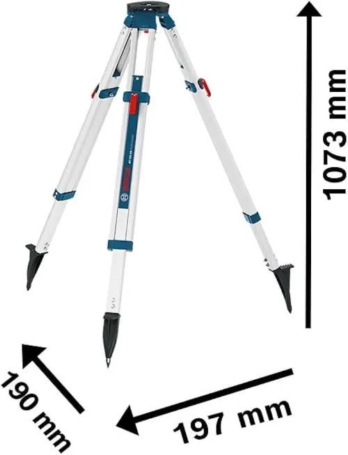 BOSCH BT 170 HD - Trépied Robuste 107-165cm Pour Laser Rotatif, Station Totale, Théodolithes, GPS