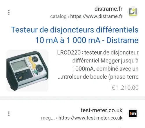 MEGGER LRCD220 - Testeur d'impédance /disjoncteurs différentiels /boucles (Europe)