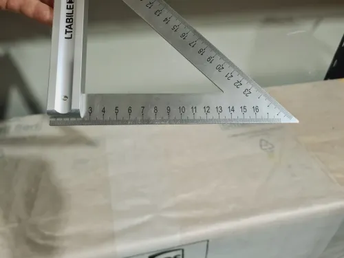 Équerre triangulaire 200mm poignée en alliage d'aluminium règle en inox - LTABILE
