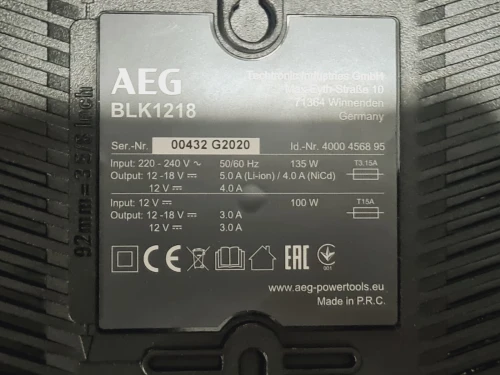 AEG BLK1218 - Chargeur rapide 12V/14V/18V - secteur et Allume cigare