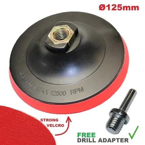 Plateau de ponçage scratch 125mm M14 avec adaptateur de perceuse - HOMA'S (italy)