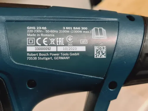 Pistolet d'air chaud 2300W à réglage numérique de 50 à 650 C - BOSCH GHG 23-66 (Romania)
