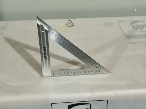Équerre triangulaire 200mm poignée en alliage d'aluminium règle en inox - LTABILE