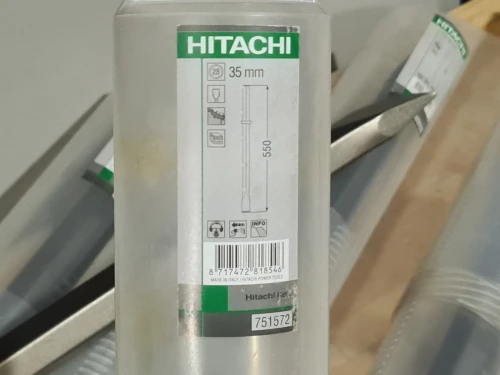 HITACHI HEX28 (28mm) Burin plat hexagonal avec collerette 35x550mm (Italy)