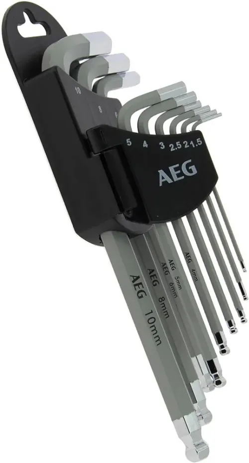 AEG - Jeu De 9 Clés Mâles / Allen à tête sphérique (1.5-10mm)