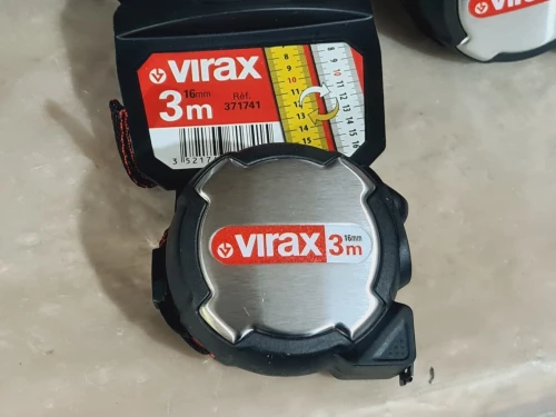 Mètre ruban recto verso Classe II - VIRAX 3mx16mm / 5mx25mm (boîtier inox + caoutchouc)