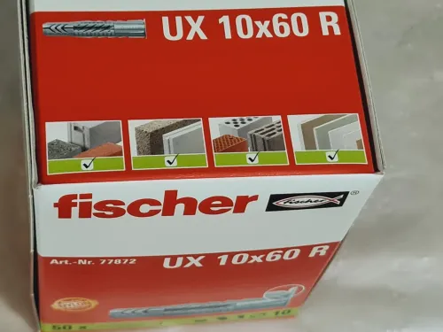 Cheville nylon original tous matériaux 8/10mm - FISCHER UX 8x50 R / UX 10x60 R (Germany)