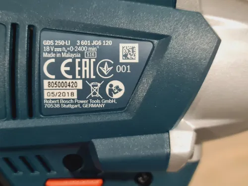 Boulonneuse 18V 1/2" 250Nm - BOSCH GDS 250-LI (2B3.0+ch+cof)