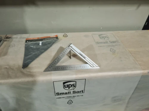Équerre triangulaire 200mm poignée en alliage d'aluminium règle en inox - LTABILE