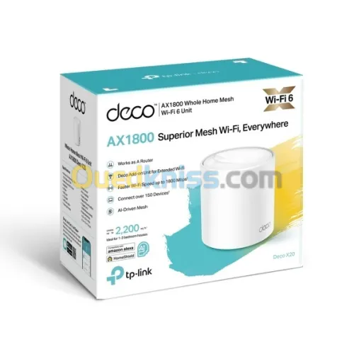 ROUTEUR TP-LINK MESH DECO X20 WIFI 6 AX1800 (1-PACK) //REF: 5404