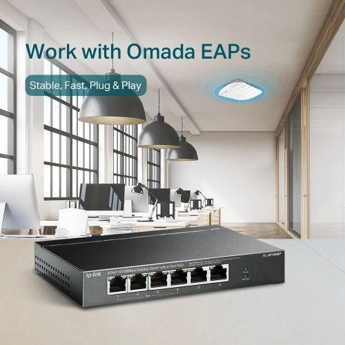 SWITCH TP LINK TL-SF1006P 6 PORTS 10/100 Mbps AVEC 4 PORTS PoE+(30W) //REF: 8064