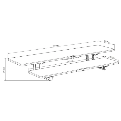 TABLE LAPTOP & ECRAN DOUBLE ETAGE [ CT-LCD-M107 ] REF:6857