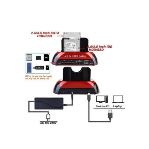 DOCKING STATION USB 2.0 2.5" 3.5" IDE , SATA LECTEUR DE CARTE EXTERNE /REF: 2221