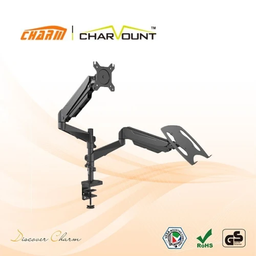 SUPPORT ECRAN+LAPTOP 02 BRAS:17"-32",8KG [ CT-LCD-DSA1002LT ]REF:6337