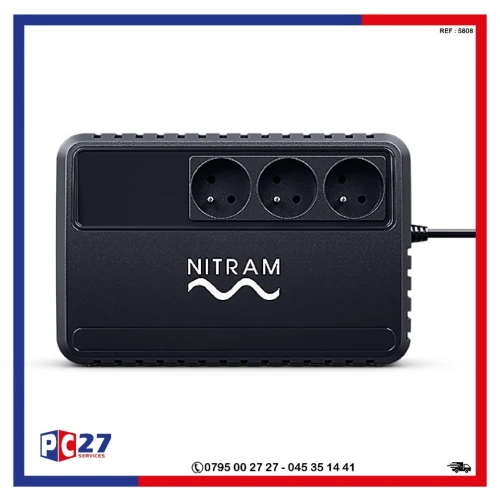 ONDULEUR BU600VA  / 360W  03 PRISES = NITRAM