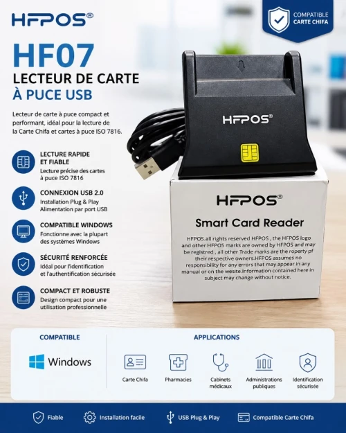 LECTEUR DE CARTE CHIFA HF07 USB Ref : 649