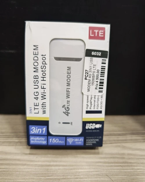 Modem 4G LTE-Clé USB Internet -3IN1-150 Mbps-Avec Wifi Hotspot- // REF:6032