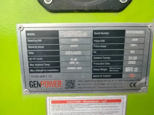 Groupe électrogène 400 kva