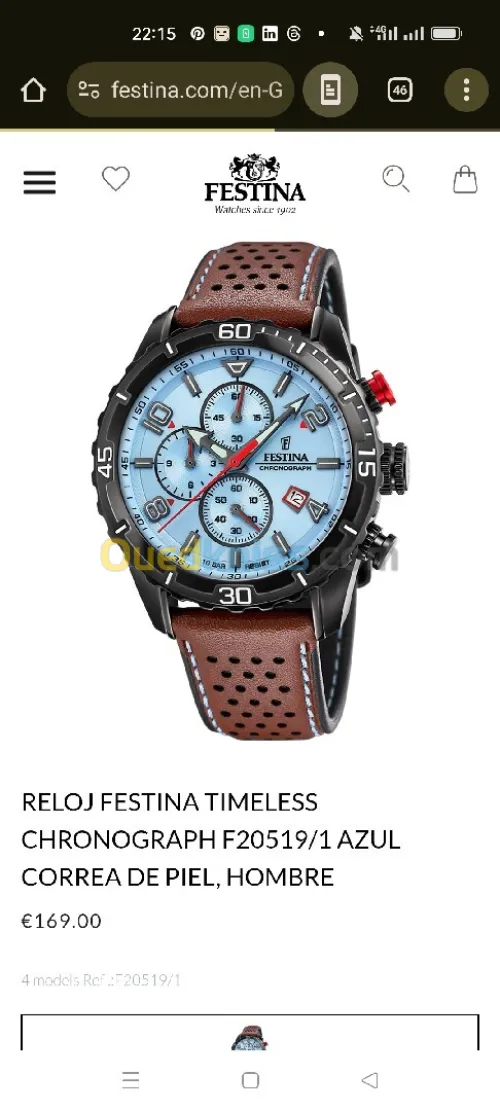 Montre Festina F20519-1 F205191 chronographe