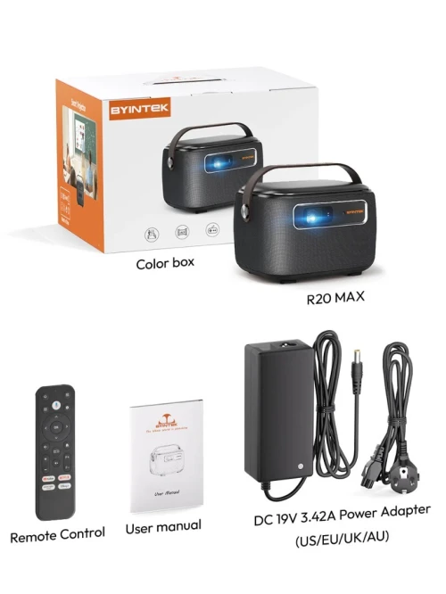VIDÉO PROJECTEUR PORTABLE BYINTEK R20 MAX | FULL HD 1080P 3D, ANDROID & BATTERIE INTÉGRÉE