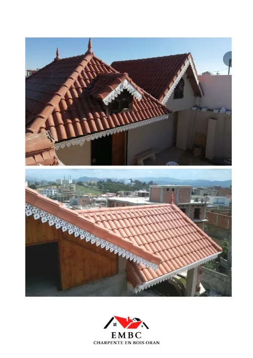 construction de charpente en bois , fourniture et pose de tuile et bois 