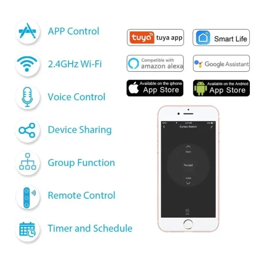 Interrupteur volet roulant smart wifi avec télécommande