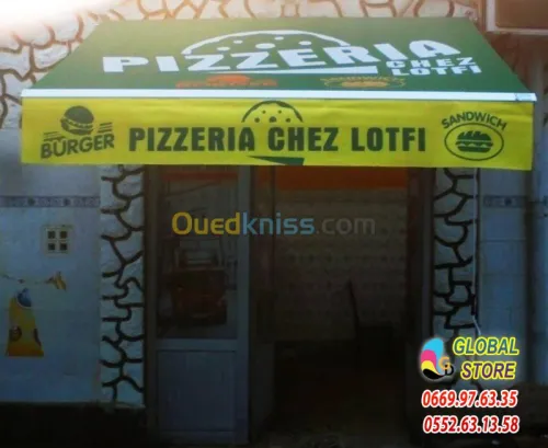 Tinda commercial, Store banne pergola