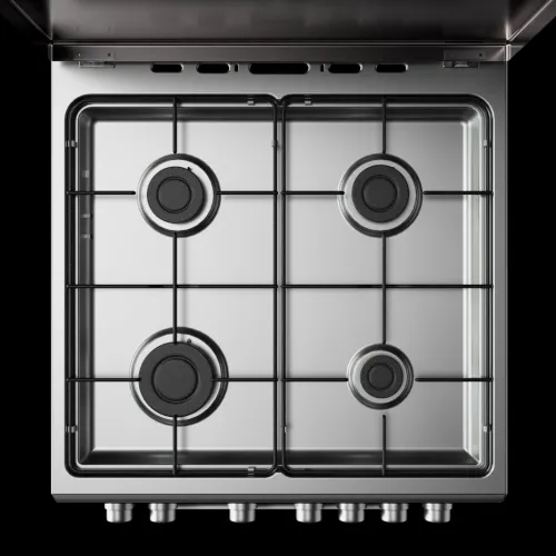 CUISINIÈRE BRANDT 4 FEUX INOX GAZ/ÉLECTRIQUE AVEC FOUR VENTILÉ SECURISÉ / CASH ET FACILITÉ
