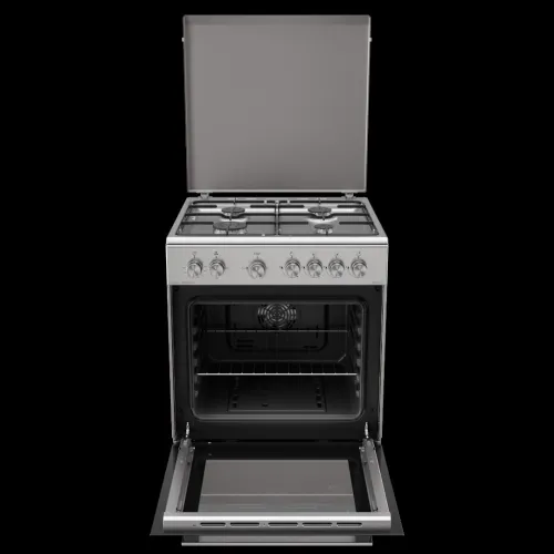 CUISINIÈRE BRANDT 4 FEUX INOX GAZ/ÉLECTRIQUE AVEC FOUR VENTILÉ SECURISÉ / CASH ET FACILITÉ