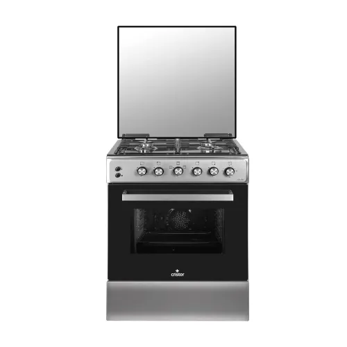 CUISINIÈRE CRISTOR GRATINA 4 FEUX INOX AVEC FOUR VENTILÉ + NETTOYAGE CATALYSÉ / CASH ET FACILITÉ