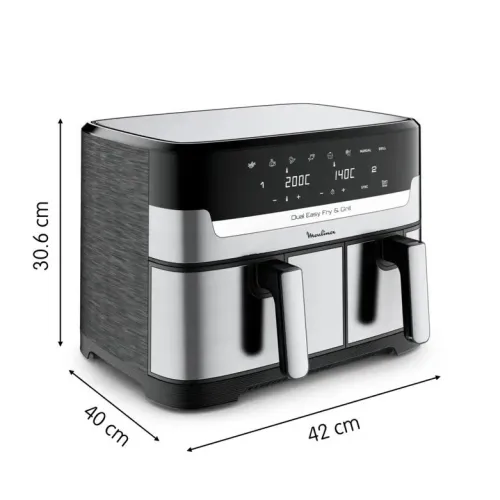 AIR FRYER MOULINEX DUAL EASY FRY & GRILL 8.3L (5.2+3.1) DOUBLE BAC 2450W / CASH ET FACILITÉ