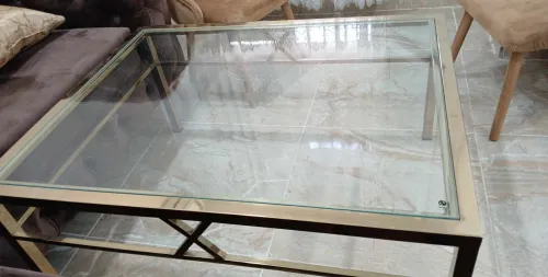 table basse inox doré neuf