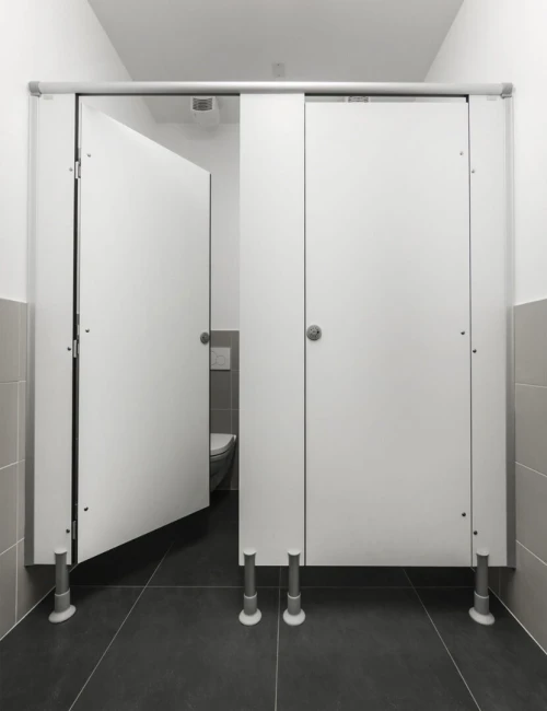 cabine sanitaires en hpl et accessoires en aluminium anodisée