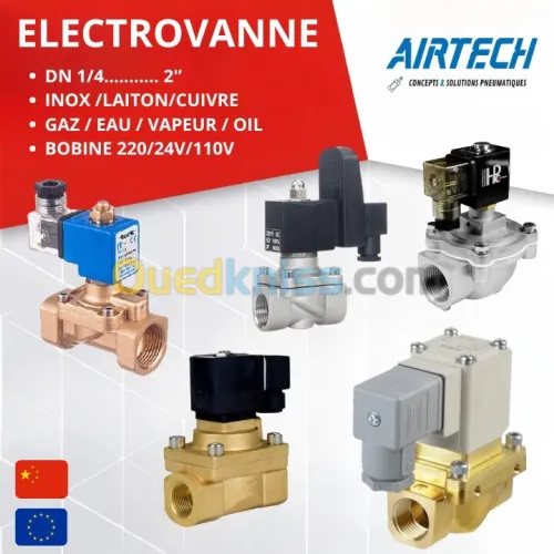 ELECTROVANNE - VANNE INCLINE - BOBINE ELECTROVANNE - ELECTROVANNE VAPEUR - PNEUMATIQUE - GAZ