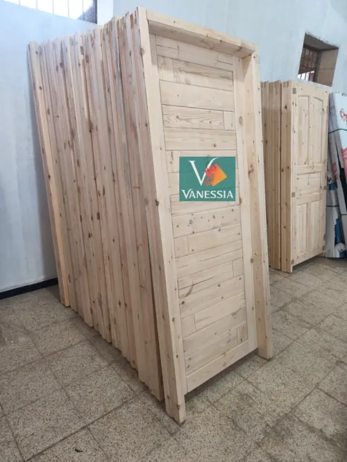 Porte Chambre Avec Cadre 12 Bois Rouge