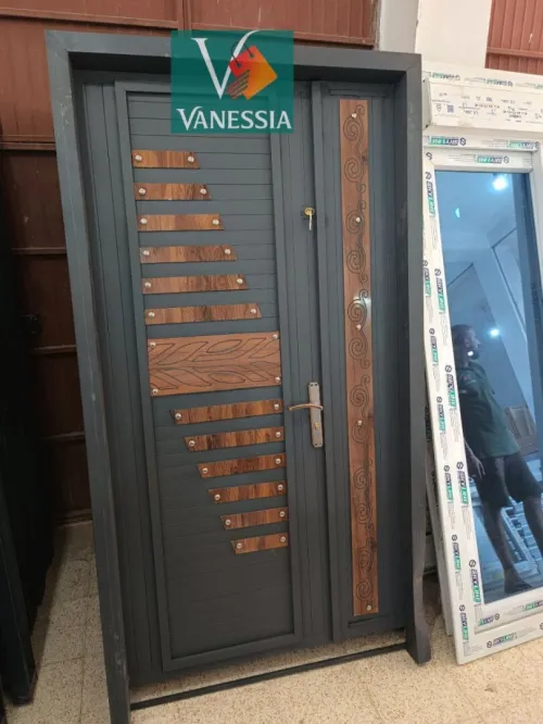 Porte D'Entrée  En Fer 120Cm Double Vachette