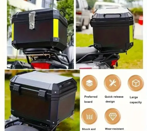 Coffre de moto / mallette arrière Version améliorée 11,89 Gallons = 45L