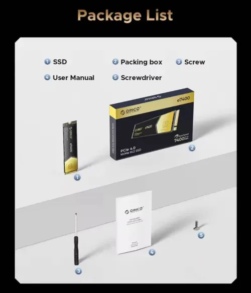 Disque dur SSD nvme 2TB 7400 MB/s