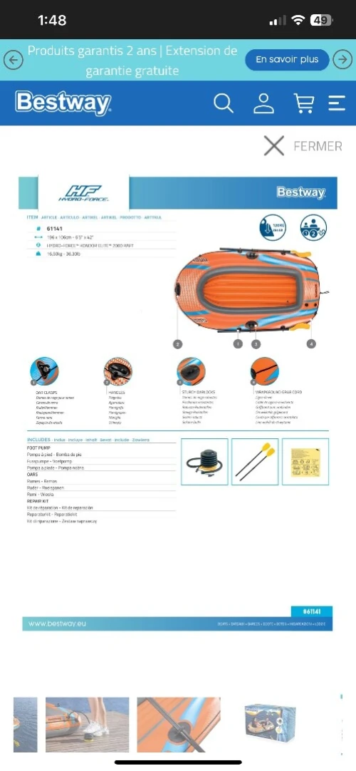 Bateau gonflable bestway