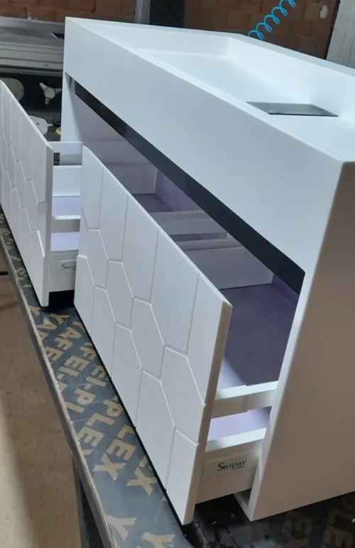 Réalisation meuble salle de bain en corian  