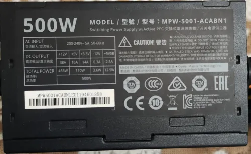 Alimentation Cooler Master Elite V3 500W